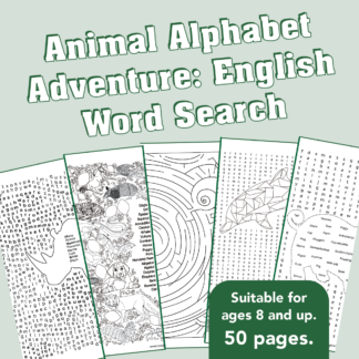 Word Search: Animals – 50 Printable Pages + Answer Key